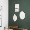 Prix très abordable TOILINUX Lot De 3 Miroirs Avec Contours En Métal – Doré 19