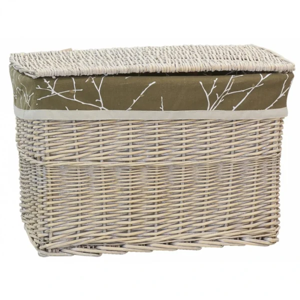 Aubry Gaspard Malle En Osier Et Doublure Florale. luxe soldes 1