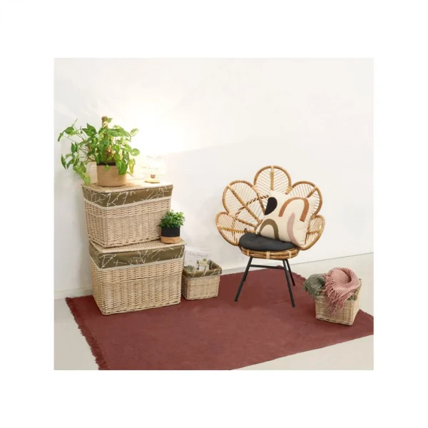 Aubry Gaspard Malle En Osier Et Doublure Florale. luxe soldes 3