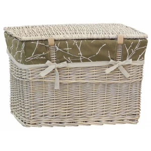 Aubry Gaspard Malle En Osier Et Doublure Florale. luxe soldes 10
