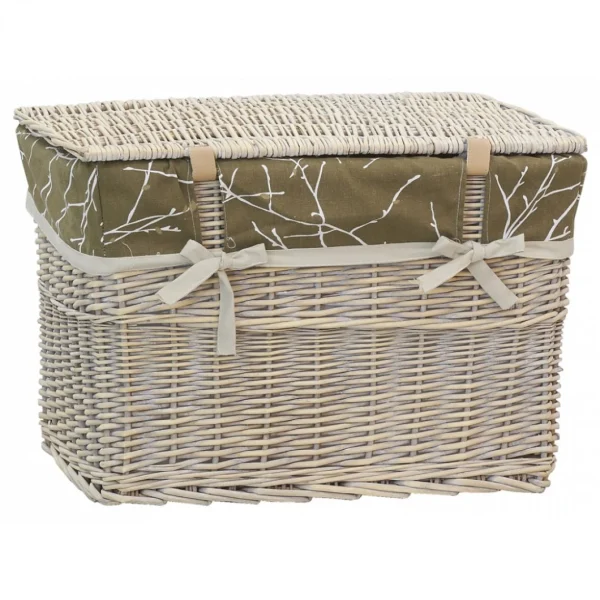 Aubry Gaspard Malle En Osier Et Doublure Florale. luxe soldes 4