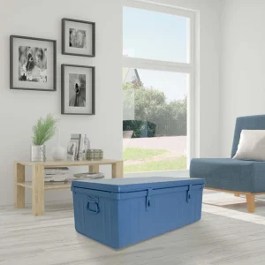 PIERRE HENRY Malle Habitat En Acier 130 Litres Bleu. pas cher en ligne 8