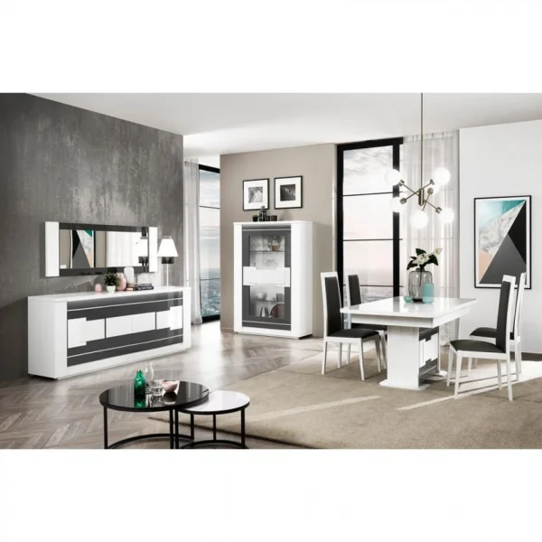 Modern Living Miroir BELLARIVA Laqué Blanc/ Gris Anthracite en ligne 3