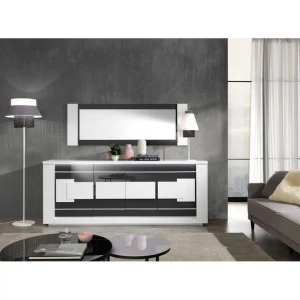 Modern Living Miroir BELLARIVA Laqué Blanc/ Gris Anthracite en ligne 12