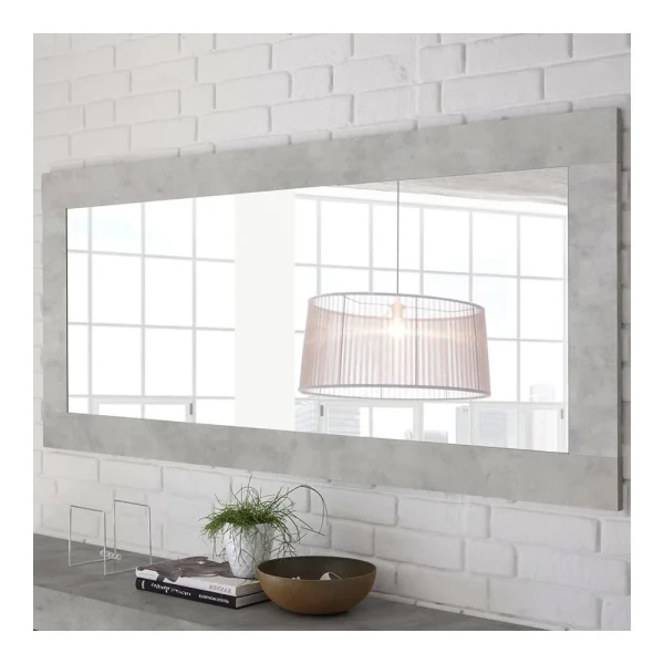 achetez HAPPYMOBILI Grand Miroir Mural Design Gris Clair SERENA 1