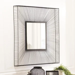 Neuve avec étiquette MACABANE Miroir Carré Métal Noir – TALYA 10