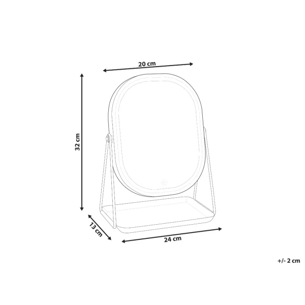 Beliani Miroir De Maquillage Avec LED 20 X 22 Cm Rose Doré DORDOGNE Meilleur Prix Garanti 3