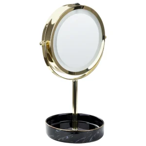 Beliani Miroir De Table Doré Et Noir à LED ø 26 Cm SAVOIE boutique paris 12