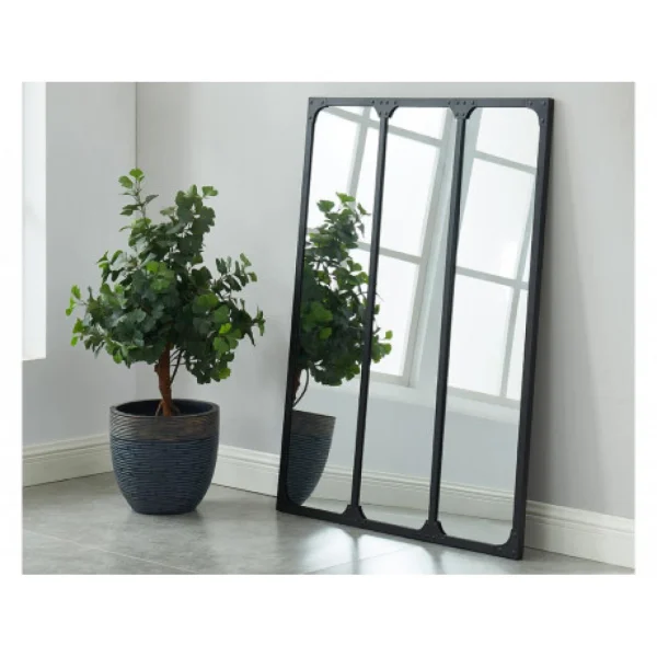 Vente-unique Miroir Fenêtre Atelier Style Industriel NORWICH – Fer – 3 Bandes – L…. le grand escompte 1