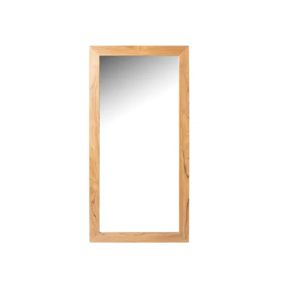 Vente-unique Miroir Rectangulaire En Teck Clair – 60 X 120 Cm – AMLAPURA grossiste en ligne 4