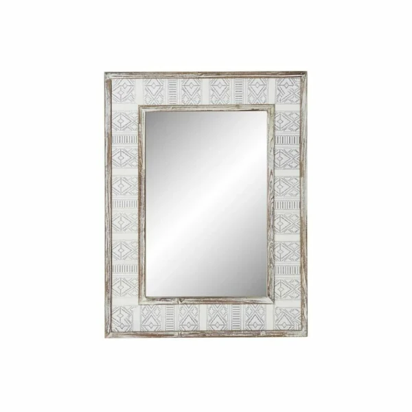 magasin en ligne france Miroir Mural DKD Home Decor Blanc Bois Toile (60 X 2.5 X 80 Cm) 1