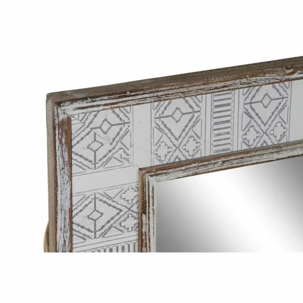magasin en ligne france Miroir Mural DKD Home Decor Blanc Bois Toile (60 X 2.5 X 80 Cm) 3