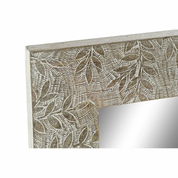 Miroir Mural DKD Home Decor Blanc Verre Bois De Manguier Bois MDF (44 … boutique en ligne 3