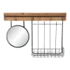 soldes Miroir Mural DKD Home Decor Noir Métal Sapin Miroir (80 X 15 X 20 Cm) 19