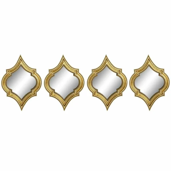 Miroir Mural DKD Home Decor Verre Doré Résine (20 X 2.2 X 28 Cm) (4 … grande promotion 1
