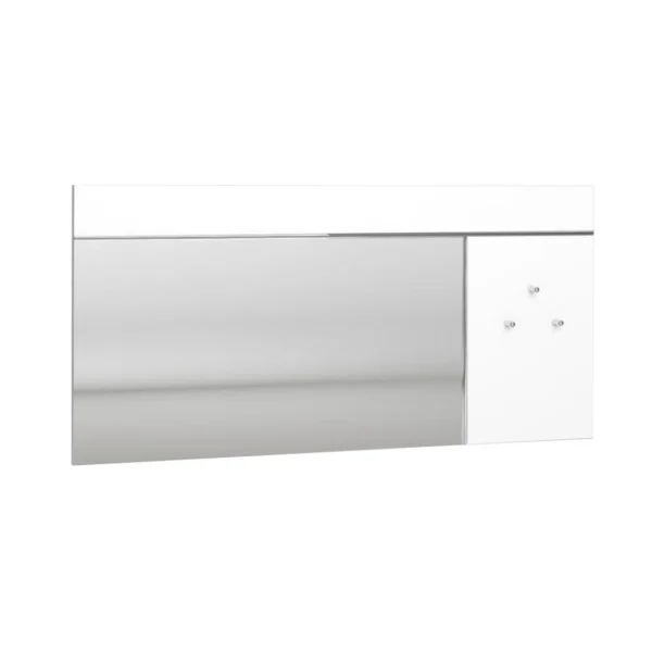 Vente-unique Miroir Mural Avec 3 Patères – L. 120 X H. 60 – Blanc – NIKLOS mode 4