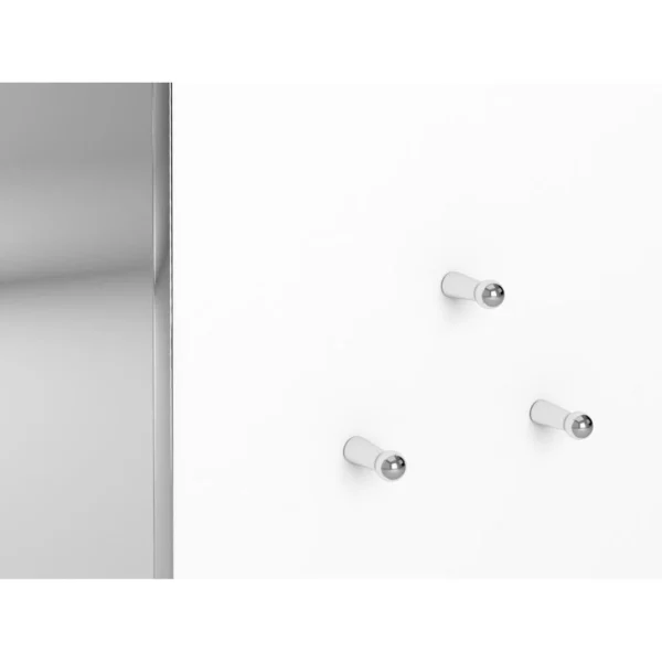 Vente-unique Miroir Mural Avec 3 Patères – L. 120 X H. 60 – Blanc – NIKLOS mode 6