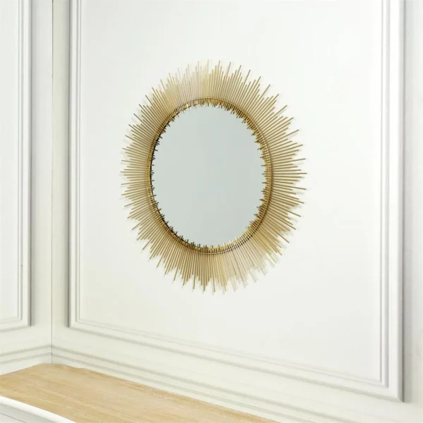 soldes Paris Prix Miroir Mural Soleil Design Royal 60cm Or 4