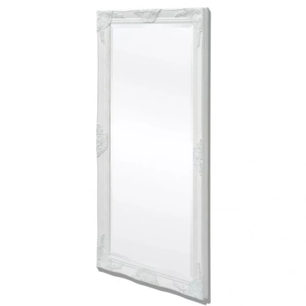 SANS MARQUE Miroir Mural Style Baroque 120 X 60 Cm Blanc – Blanc REMISE allant jusqu. 1