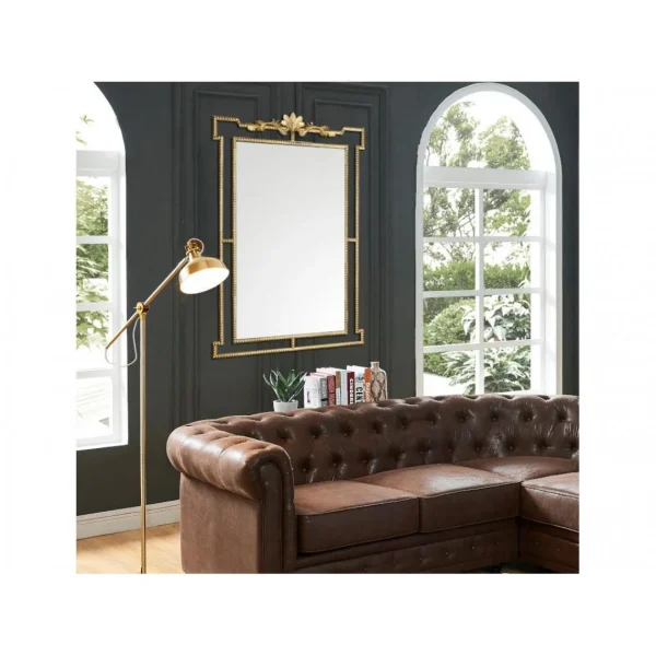 Vente-unique Miroir En Métal PALATINE – L. 100 X H. 148 Cm -Doré Antique soldes pas cher 1