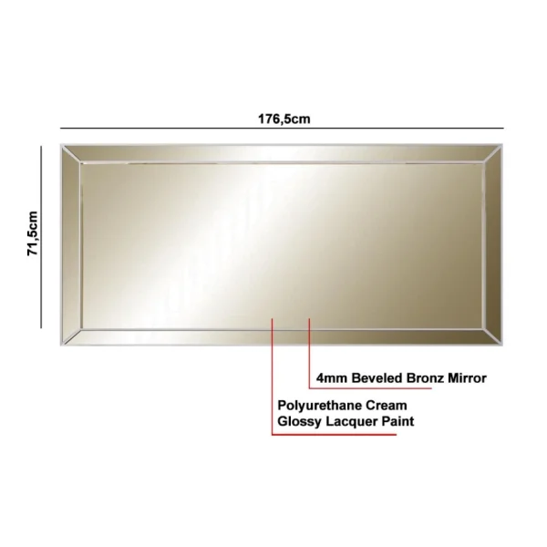 soldes pas cher Vivenla Miroir Pour Bahut Design Bronze Fumé 176.5 X 5 X 71.5cm Collection L… 5