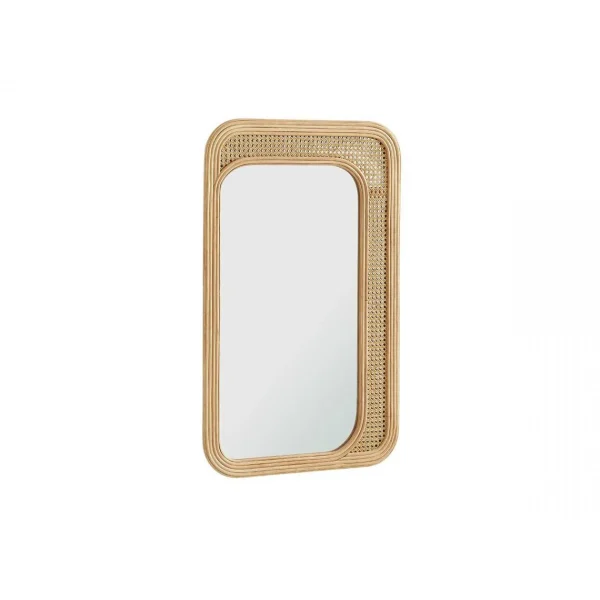Pas Cher Magasin Soldes Vente-unique Miroir Ethnique Cannage En Rotin Et Bambou MELANIE – L.61 X H. 101 Cm … 4