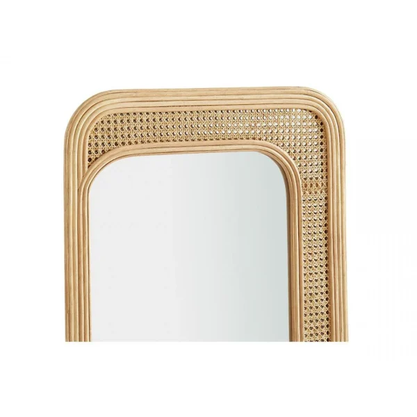 Pas Cher Magasin Soldes Vente-unique Miroir Ethnique Cannage En Rotin Et Bambou MELANIE – L.61 X H. 101 Cm … 5