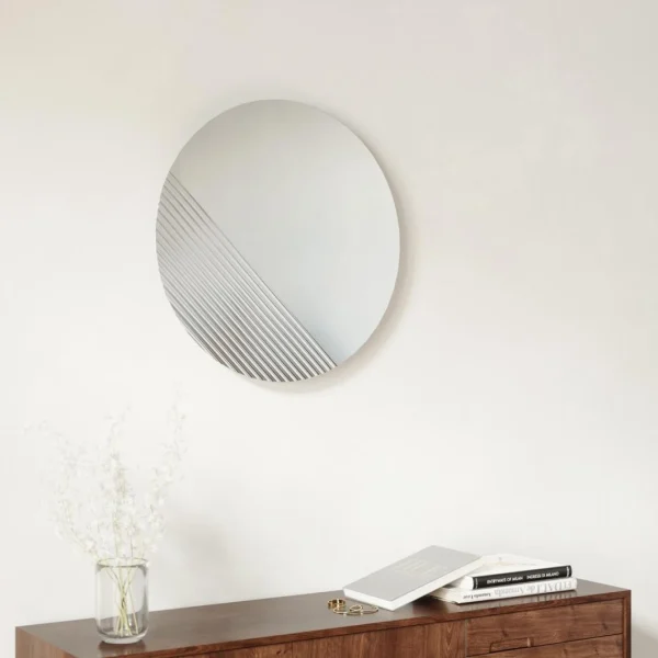 Umbra Miroir Rond Effet Strié 61 Cm Ridge. REMISE allant jusqu. 6