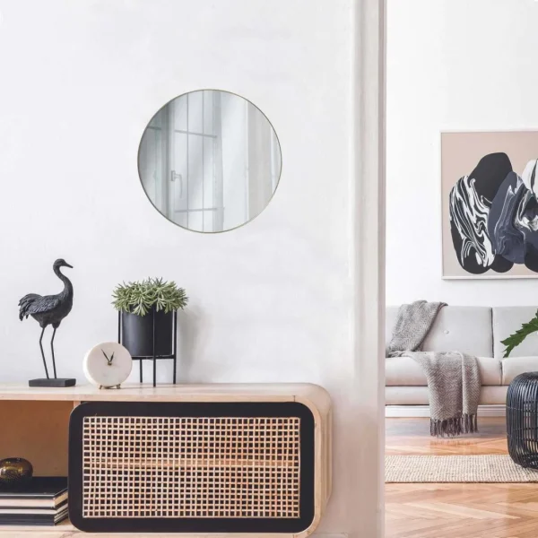 The Home Deco Factory Miroir Rond Extra Plat 55 Cm Doré. site pas cher 3