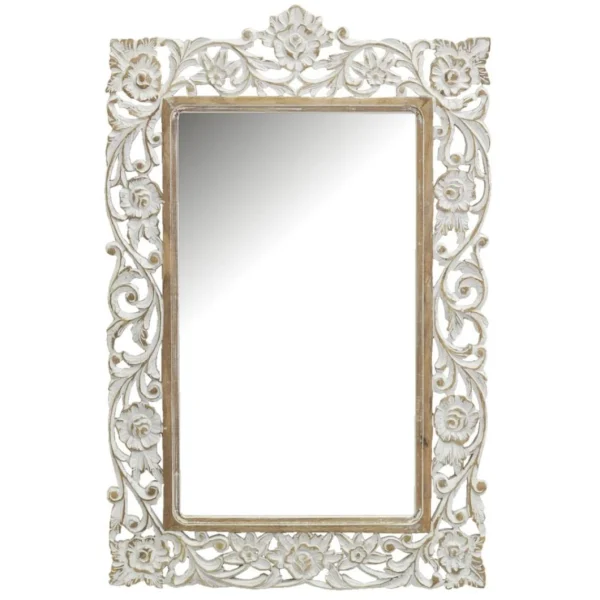 Aubry Gaspard Miroir Sculpté En Manguier Blanchi. mode tendance 1