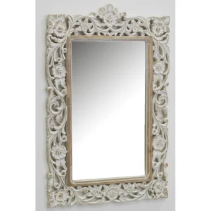 Aubry Gaspard Miroir Sculpté En Manguier Blanchi. mode tendance 10