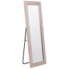 en solde Beliani Miroir Sur Pied En Velours Rose 50 X 150 Cm LAUTREC 31