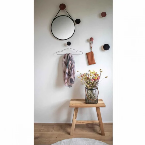nouvelle saison HOUSE NORDIC Miroir TRAPANI – Cadre En Acier Noir Et Sangle 3