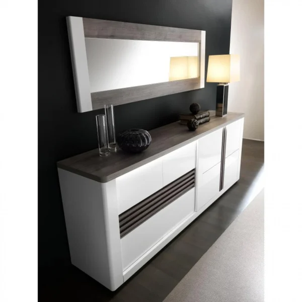 en ligne vente Modern Living Miroir VERTIGO Blanc/chêne Gris 5