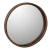 Paris Prix Plateau & Miroir Design Rond & Rotin 40cm Marron marque moins cher 14