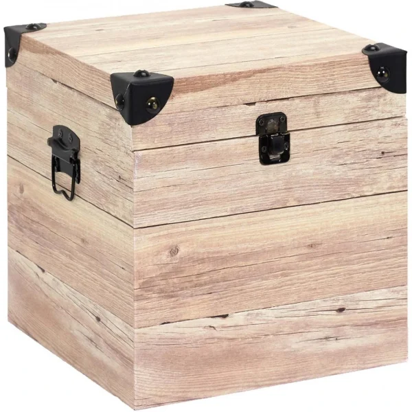 The Home Deco Factory Set De 3 Malles Impression Lames De Bois. soldes de Noël 5