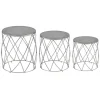 boutique paris MENZZO Set De 3 Tabourets Lidie Nickel 19