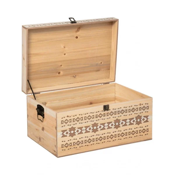 outlet Atmosphera, Createur D’Interieur Set De 4 Malles De Rangement En Bois Sculpté 3