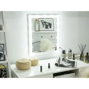 Beliani Miroir Blanc 40 X 50 Cm Avec LED ODENAS – Blanc l'unique style 10