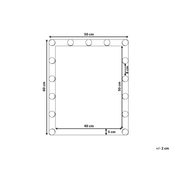 Beliani Miroir Blanc 40 X 50 Cm Avec LED ODENAS – Blanc l'unique style 3