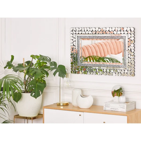 Beliani Miroir Mural Argenté 60 X 90 Cm PABU – Argent france 4