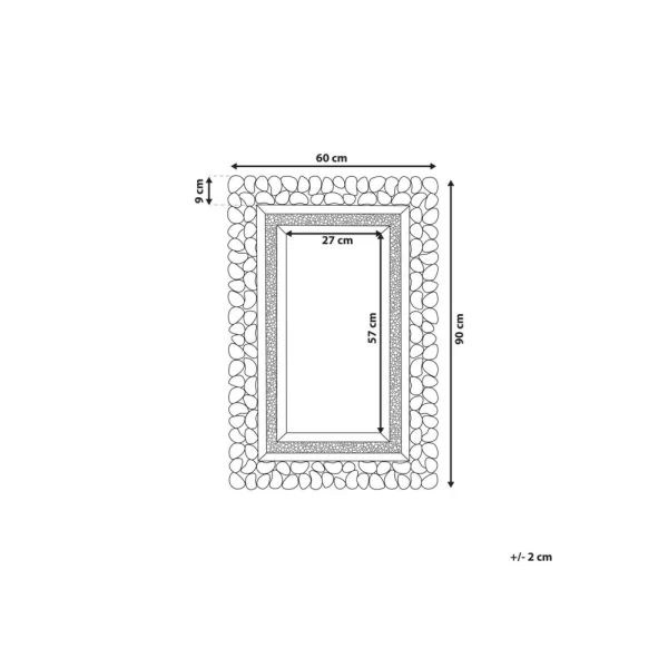 Beliani Miroir Mural Argenté 60 X 90 Cm PABU – Argent france 3