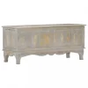 soldes VidaXL Boîte De Rangement Gris 100x38x45 Cm Bois De Manguier Solide 5