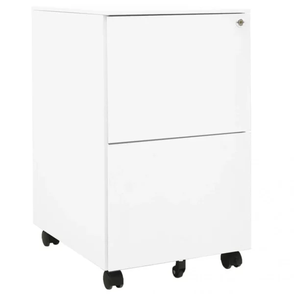 VidaXL Classeur Mobile Blanc 39x45x67 Cm Acier soldes 1