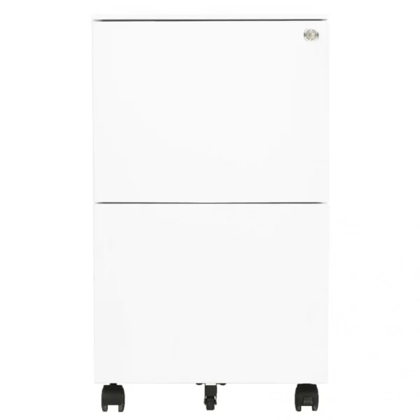VidaXL Classeur Mobile Blanc 39x45x67 Cm Acier soldes 4