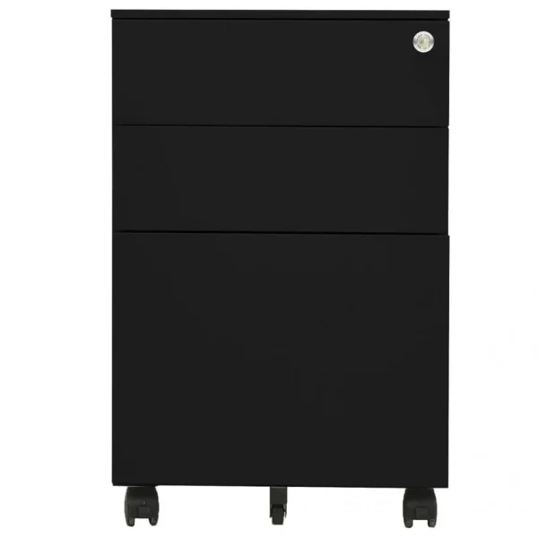VidaXL Classeur Mobile Noir 39x45x60 Cm Acier en ligne vente 4