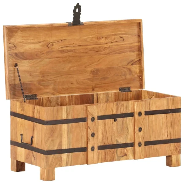 VidaXL Coffre 90x40x40 Cm Bois D’acacia Solide Top ventes 5