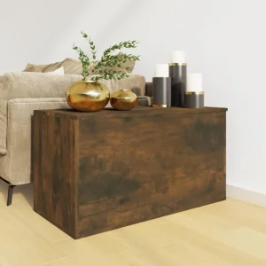 VidaXL Coffre De Rangement Chêne Fumé 84x42x46 Cm Bois D’ingénierie marque pas cher 11