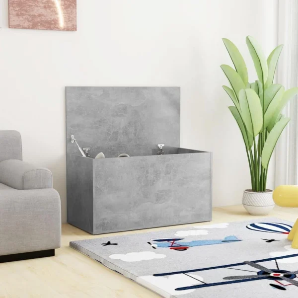 VidaXL Coffre De Rangement Gris Béton 84x42x46 Cm Bois D’ingénierie marque pas cher 1