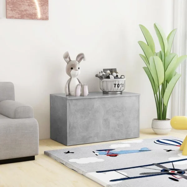 VidaXL Coffre De Rangement Gris Béton 84x42x46 Cm Bois D’ingénierie marque pas cher 5